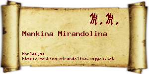 Menkina Mirandolina névjegykártya